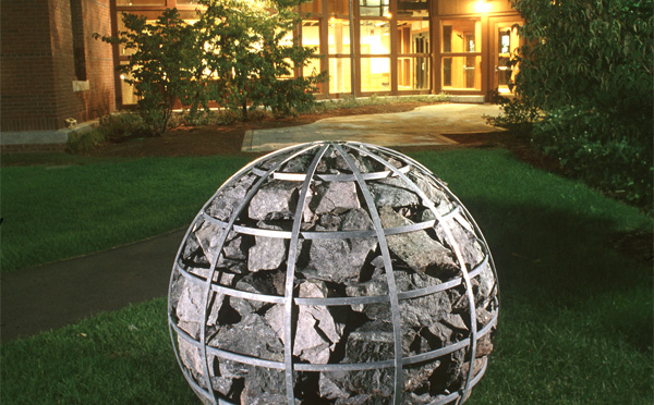 Archtectual globe at night